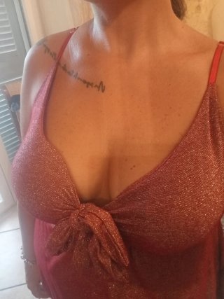 Maglietta donna rossa scintillante