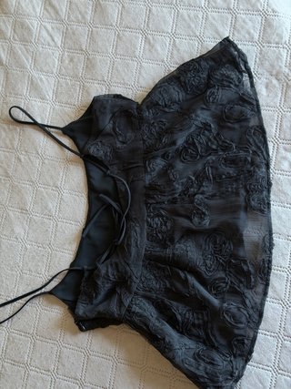 Top Zara Negro Flores