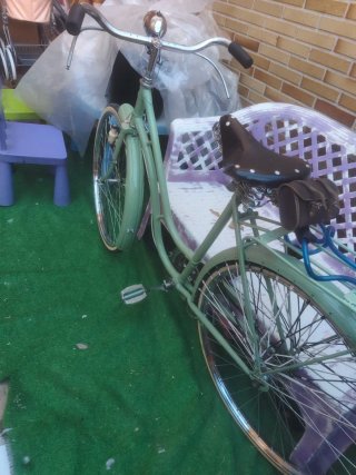 Bicicleta antigua verde