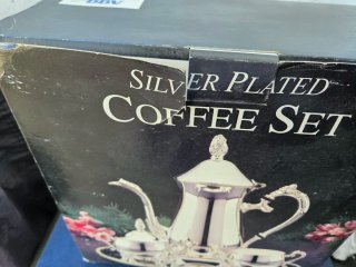Juego café baño plata metal