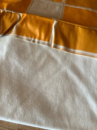 Mantel redondo 100cm cuadros amarillo y blanco