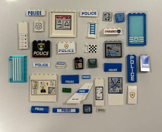 Lotto mattoncini LEGO City Police pezzi decorativi