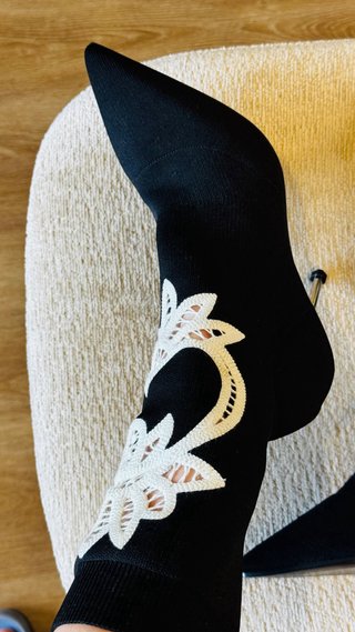 Botas Alexander McQueen Pretas Renda