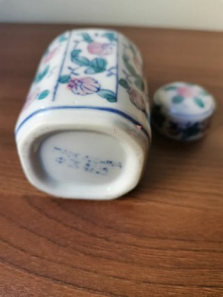 Bote antiguo cerámica china floral