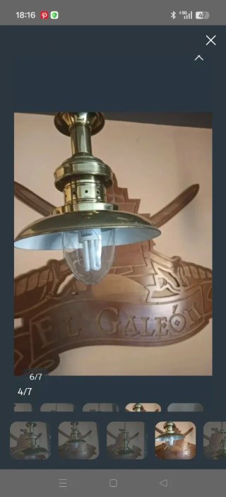 Lámpara marinera vintage latón y cristal