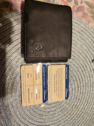 Cartera Real Madrid Piel Negra Vintage