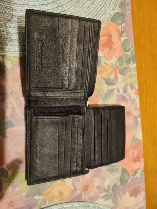 Cartera Real Madrid Piel Negra Vintage