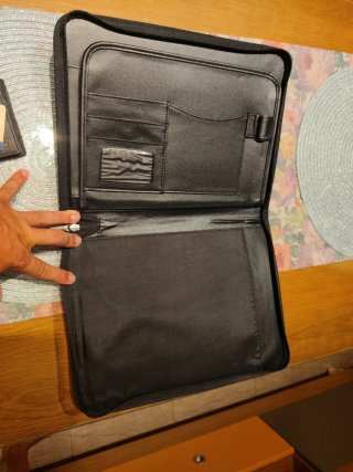 Cartera Real Madrid Piel Negra Vintage