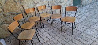 Seggiole scolastiche vintage per bambini (confezione da 6)