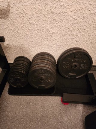 98 kg de discos de pesas Domyos