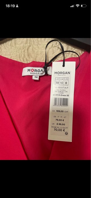 Vestido rosa/rojo plisado