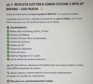 Bicicleta Eléctrica Conor Cyclone E-MTB 24