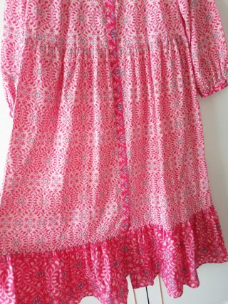 Vestido largo rosa estampado Zara