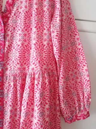 Vestido largo rosa estampado Zara