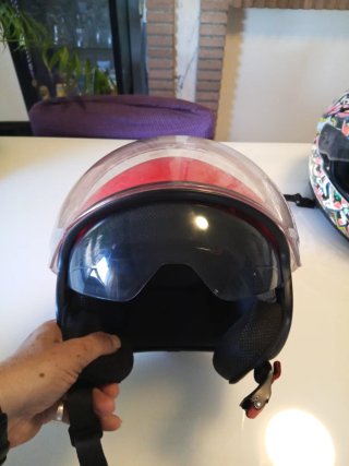 Casco Jet Moto Rojo