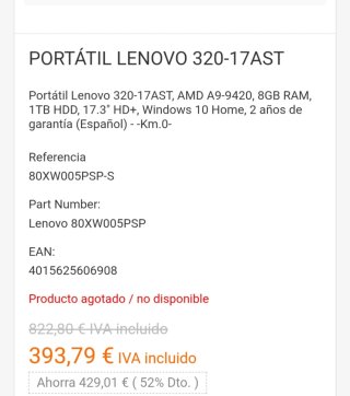 Ordenador portátil Lenovo Plata 8 ram 1TB