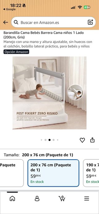 Barrera Cama Infantil ZENHASEE Nueva