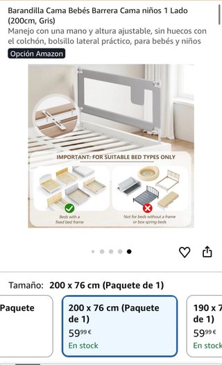 Barrera Cama Infantil ZENHASEE Nueva