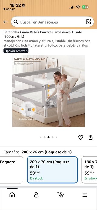 Barrera Cama Infantil ZENHASEE Nueva