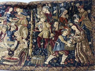 Tapiz antiguo escena medieval