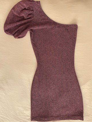 VESTIDO LUREX MORADO MANGO MUJER