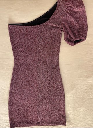 VESTIDO LUREX MORADO MANGO MUJER