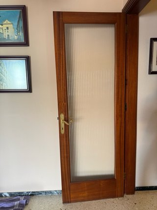 Puerta interior madera con cristal 73x203