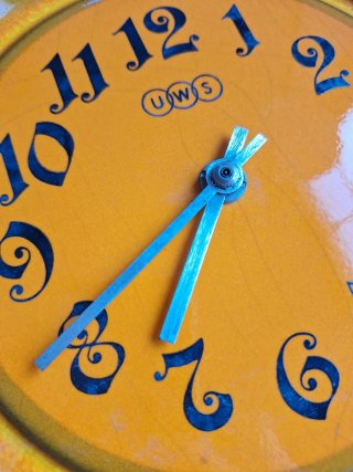 Reloj de Cocina Vintage Cerámica Naranja flor