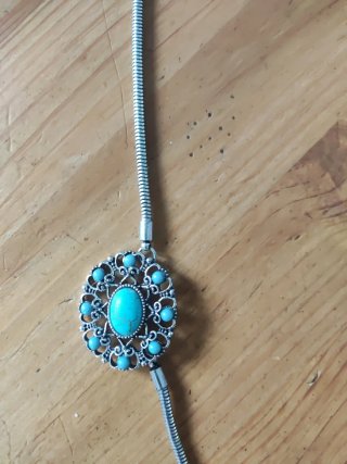 Collar fantasía plata y turquesa