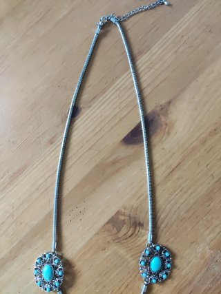 Collar fantasía plata y turquesa