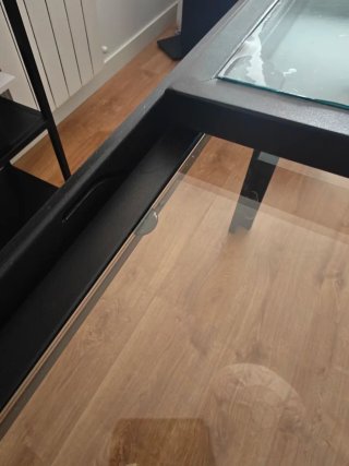 Mesa de comedor extensible de cristal y metal