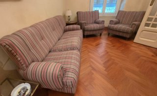 Sofá 3 plazas y 2 sillones de tela comodos
