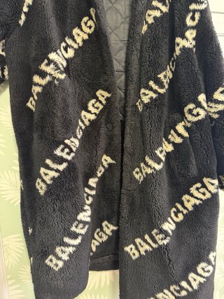Abrigo Balenciaga Pelo Negro Unisex