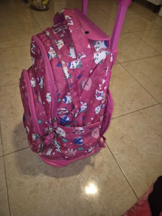 Mochila Totto con ruedas y estampado de gatos