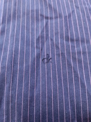 Camisa Calvin Klein Rayas Azul Talla XL