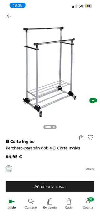 2 Burros, Perchero doble El Corte Inglés regulable