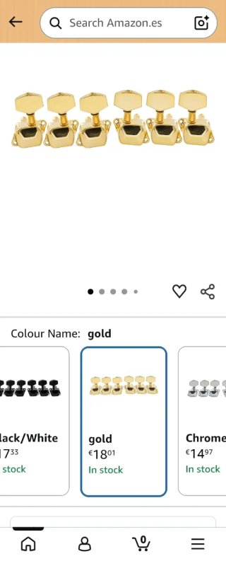 Clavijero de guitarra dorado