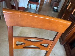 Lote 6 Sillas Salón Madera Tapizado Naranja