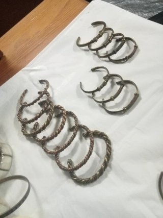 Pulseras hechas a mano Latón, Cobre, años 80