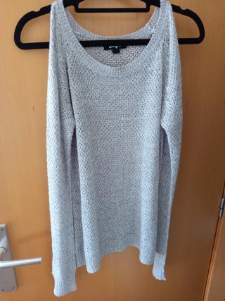 Jersey fino hombros descubiertos gris S