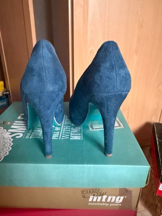 Zapatos Mustang Tacon Azul