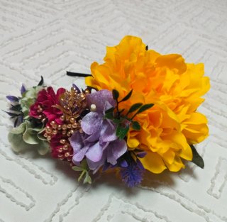 Diadema Flamenca Flores Amarillas y Moradas