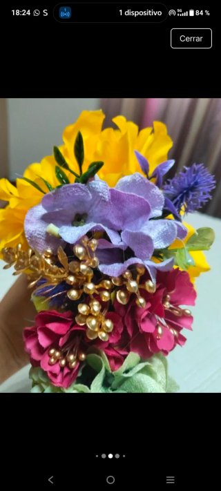 Diadema Flamenca Flores Amarillas y Moradas