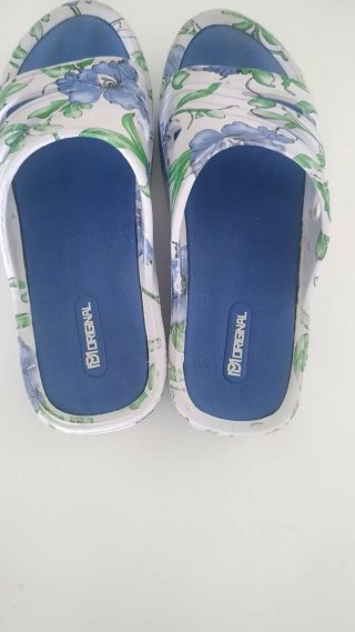 Chanclas dé Flores Azul Blanco
