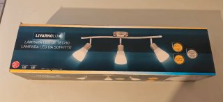 Lámpara de techo 3 focos plateada
