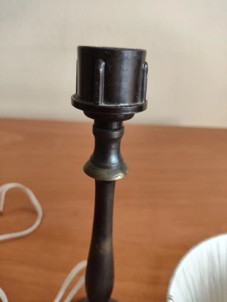 Lamparilla de mesa vintage tela y metal