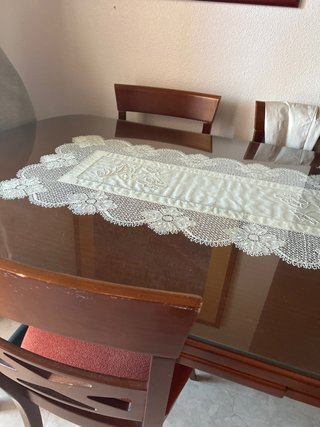 Mesa Comedor Cristal y Madera.