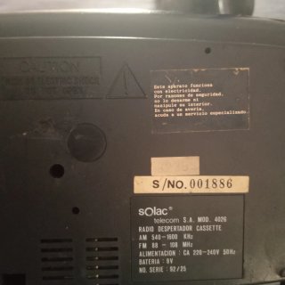 Radio Cassette Solac con Alarma para piezas