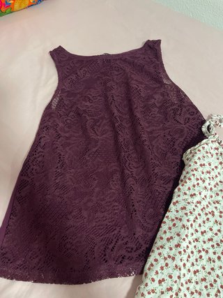 Conjunto 2 Tops Morado y Blanco