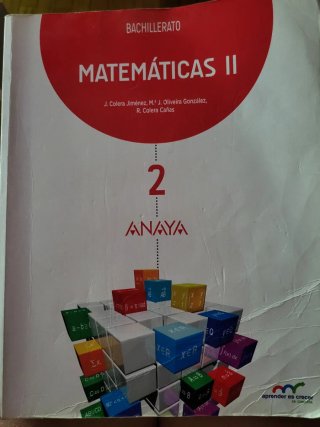 Libro Matemáticas II 2º bachillerato